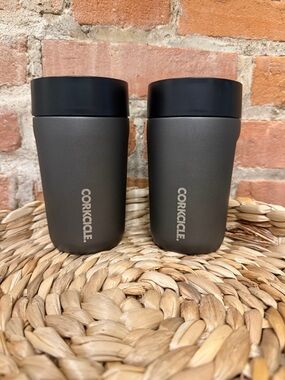 Corkcicle Matte Charcoal Travel Mugs — Pair